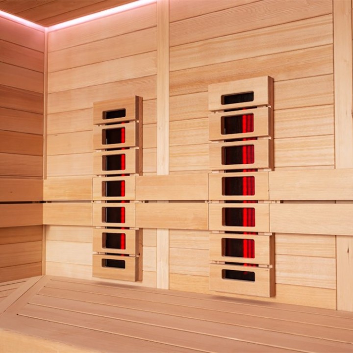 Finská sauna EAGO AWT E1612B-IR hemlock 200×170 bez kamen