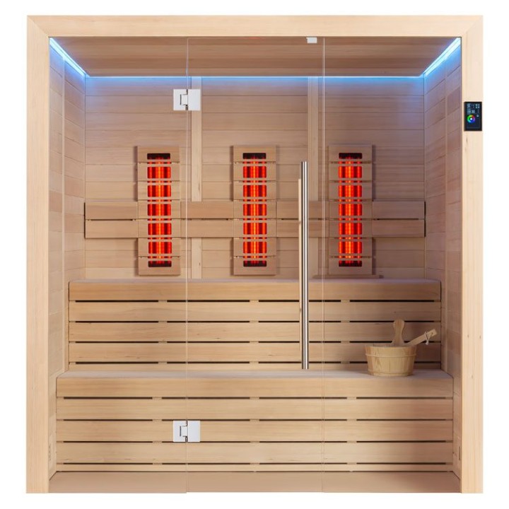 Finská sauna EAGO AWT E1614A-IR hemlock 200×160 bez kamen