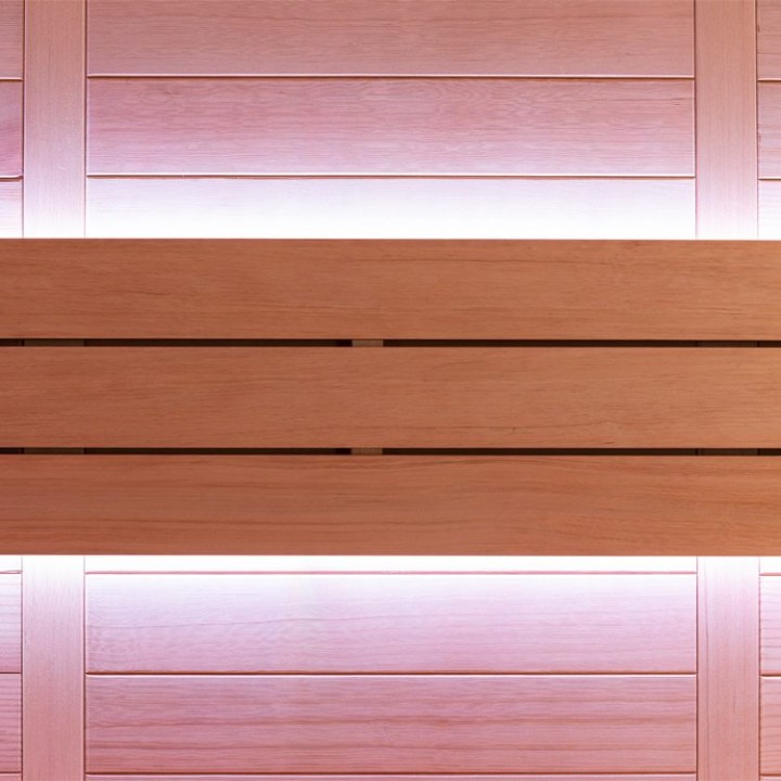 Finská sauna EAGO AWT E1614B hemlock 180×150 6 kW TheWall