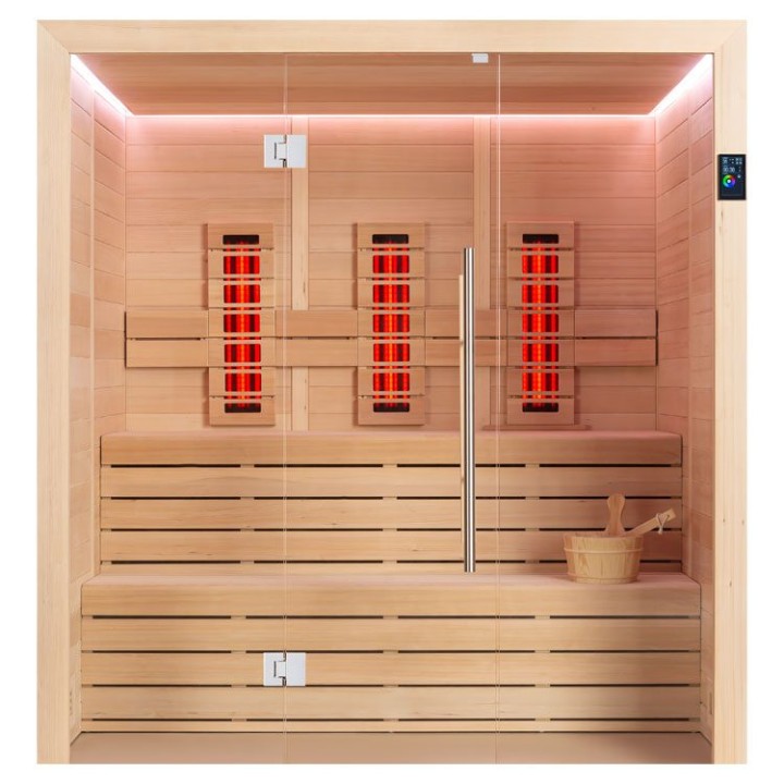Finská sauna EAGO AWT E1614B-IR hemlock 180×150 bez kamen