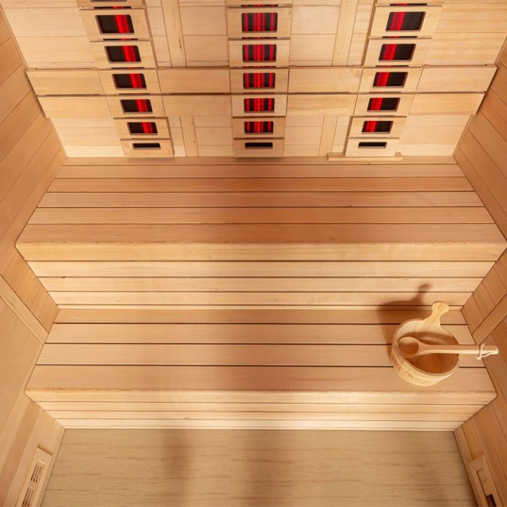 Finská sauna EAGO AWT E1614B-IR hemlock 180×150 bez kamen