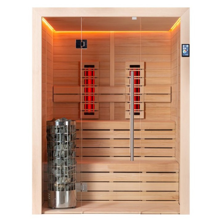 Finská sauna EAGO AWT E1614C-IR hemlock 160×150 bez kamen