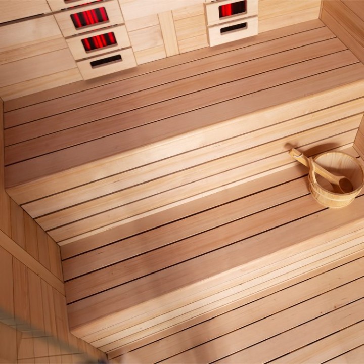 Finská sauna EAGO AWT E1614C-IR hemlock 160×150 bez kamen