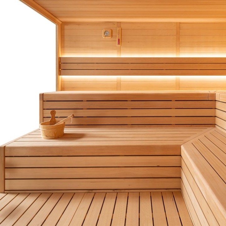 Finská sauna EAGO AWT E1620A hemlock 400×300 15,8 kW Virta