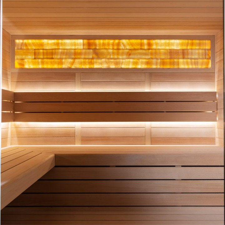 Finská sauna EAGO AWT E1622C hemlock 180×160 9 kW TheWall
