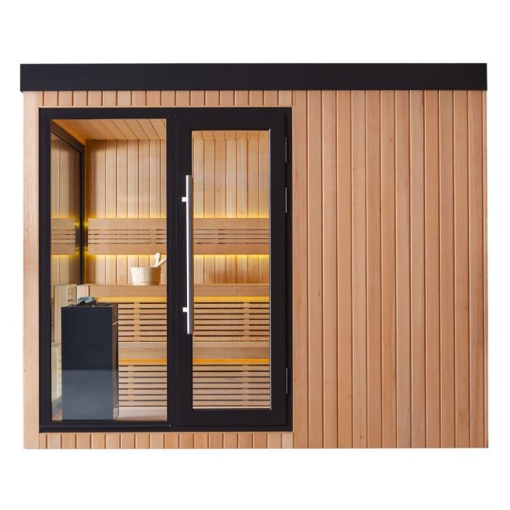Zahradní sauna EAGO AWT Saunahaus THE CUBE X7-L za hemlock 300×635 12 