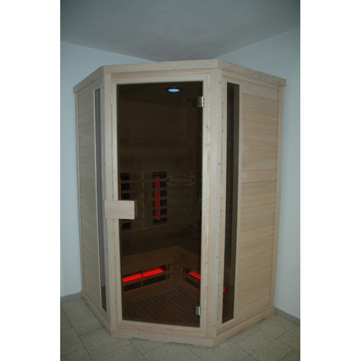 Infračervená sauna EXCLUSIVE THREE B / kanadská borovice 130x130x200cm pro 3 osoby