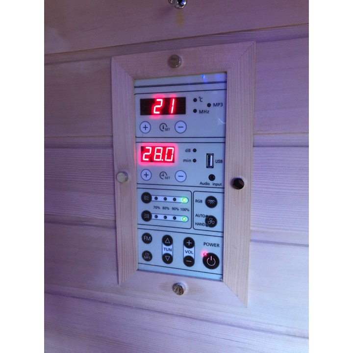  Infračervená sauna EXCLUSIVE THREE / kanadská borovice 130x100x200cm pro 2-3 osoby